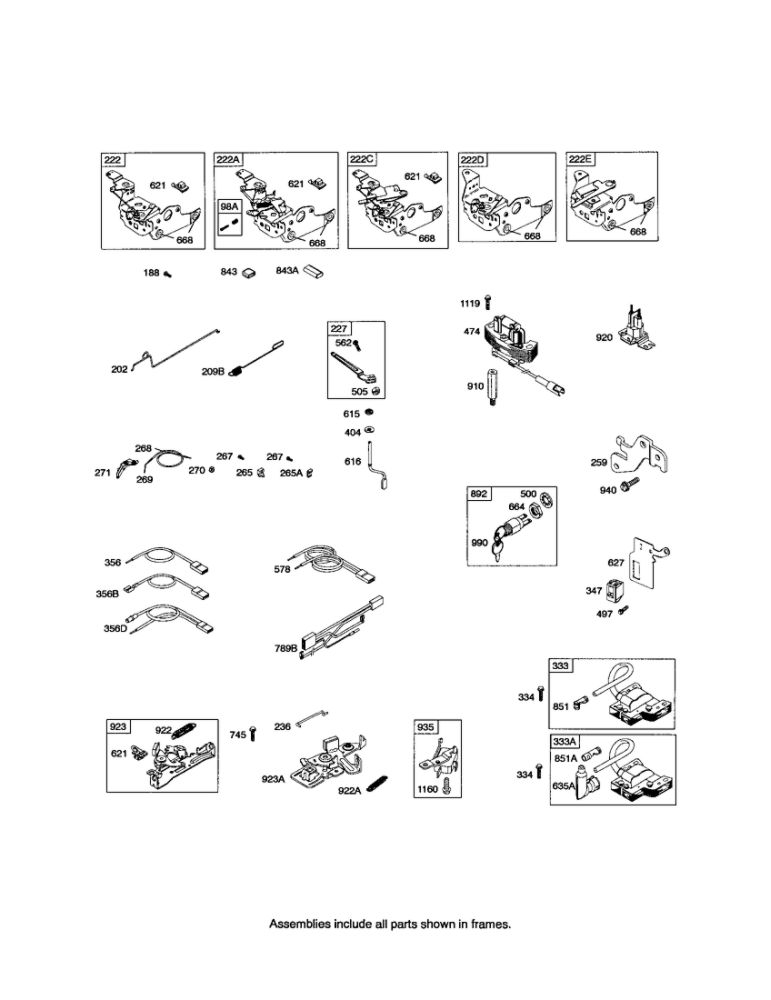 Control Bracket/Armature-Magneto Diagram and Parts List for 124T00 0101-4305 Briggs and Stratton Engine